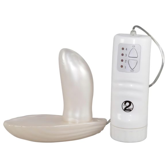 You2Toys - wibrujący strap-on - muszla - biały
