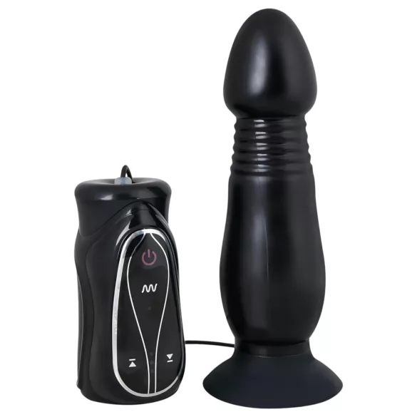 You2Toys - wibrator analny z funkcją pchającą - silikon czarny