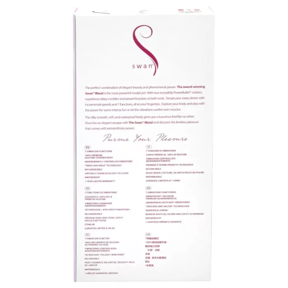 The Swan Wand - masażer wibracyjny ładowany USB - różowy
