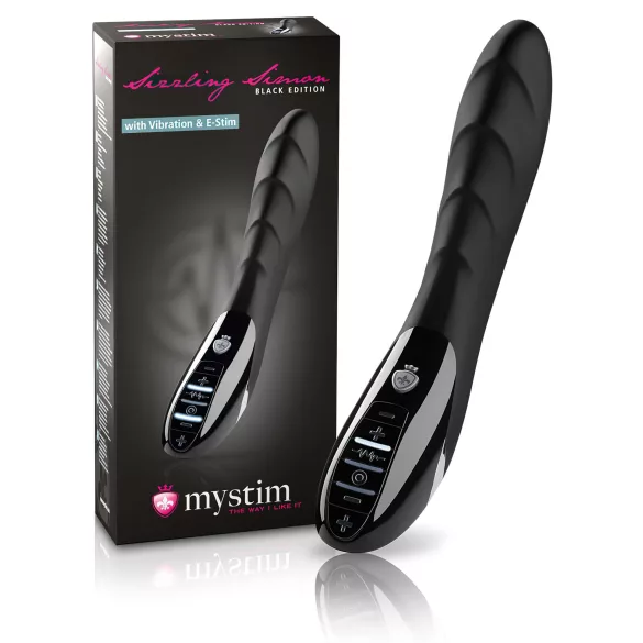 mystim Sizzling Simon - wibrator elektro stymulujący - silikon czarny