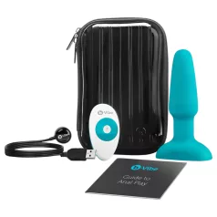   b-Vibe - wibrujący kork analny z obrotowymi kulkami - silikon turkusowy