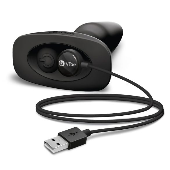 b-Vibe - obrotowy koralikowy wibrator analny z akumulatorem (czarny)