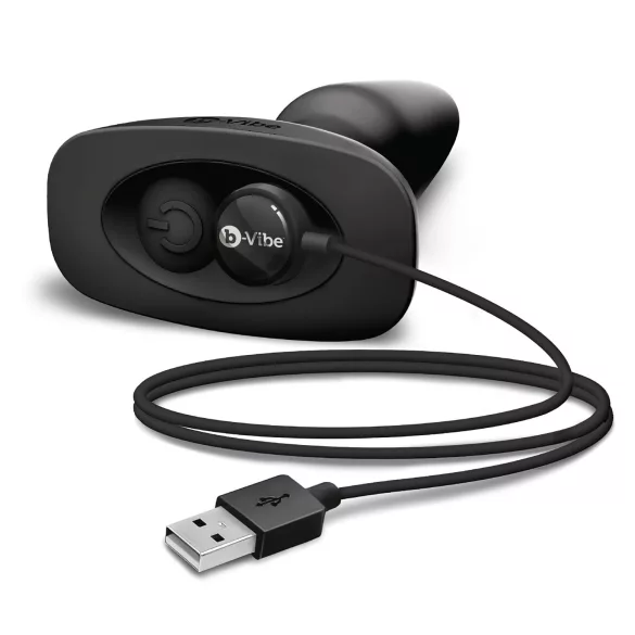b-Vibe - obrotowy koralikowy wibrator analny z akumulatorem (czarny)