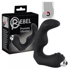   Rebel - wibrujący masażer prostaty wygięty - silikon czarny