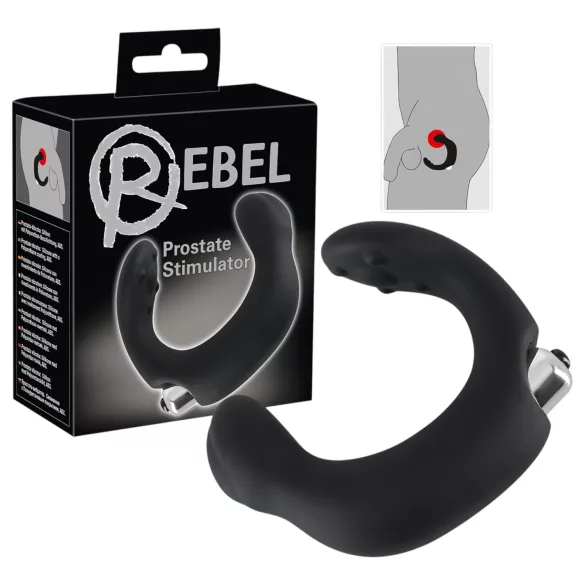 Rebel - wibrator do prostaty wygięty - czarny