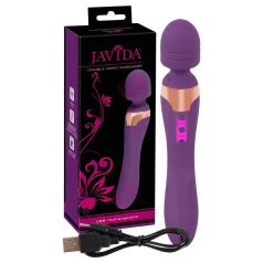   Javida Double - wibrator masujący - podwójny - silikon - fioletowy