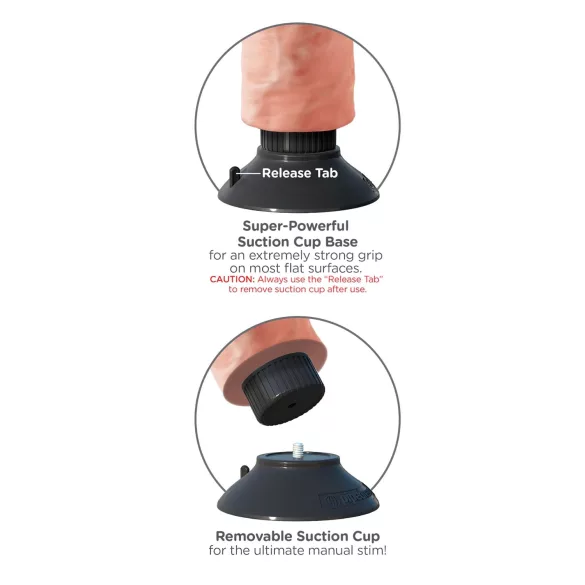 King Cock - wibrator z przyssawką - 18 cm - cielisty