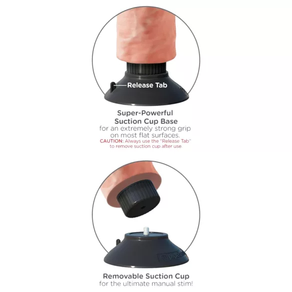King Cock - wibrator z przyssawką - 18 cm - cielisty
