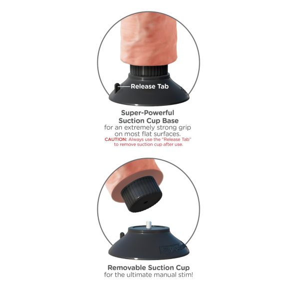 King Cock - wibrator z przyssawką - 25 cm - naturalny kolor