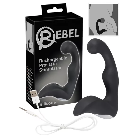 Rebel - wibrator do prostaty akumulatorowy - czarny