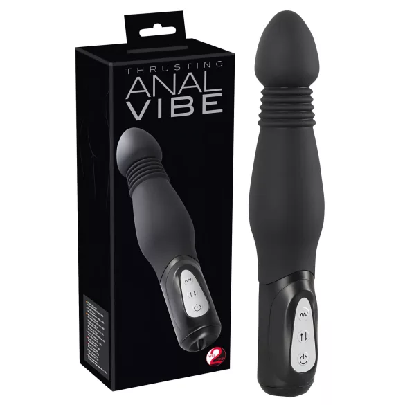 You2Toys - wibrator analny z funkcją pchającą - czarny
