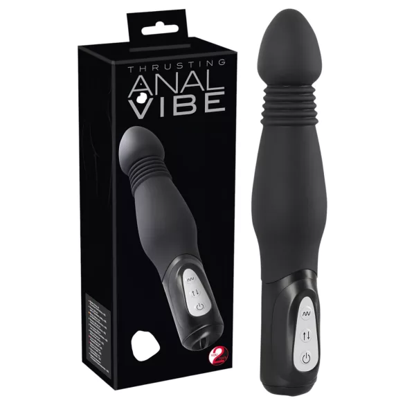 You2Toys - wibrator analny z funkcją pchającą - czarny