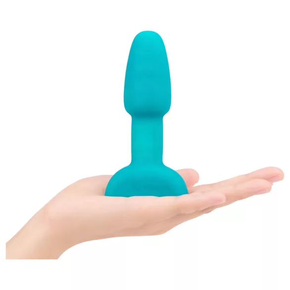 b-Vibe - wibrujący korek analny z obrotowymi kulkami - silikon turkusowy