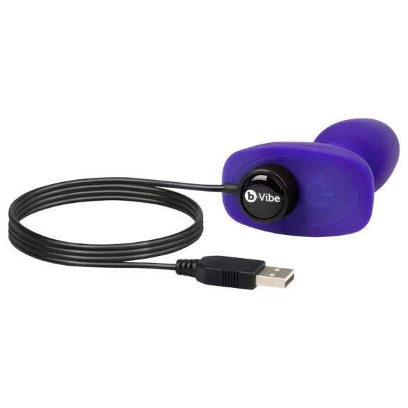 b-Vibe Rimming - obrotowy analny wibrator z koralikami (fioletowy)