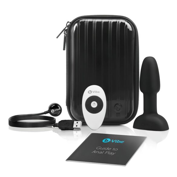 b-Vibe Rimming - obracający się czarny analny wibrator z koralikami