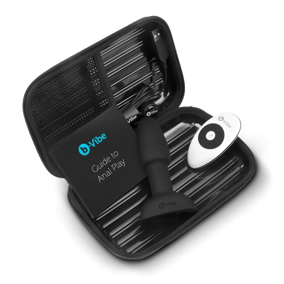 b-Vibe - wibrujący masażer analny z obrotowymi kulkami - czarny