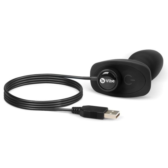 b-Vibe - wibrujący masażer analny z obrotowymi kulkami - czarny