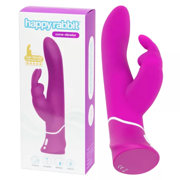 Happyrabbit Curve - wibrator króliczek wodoodporny z uchwytem na łechtaczkę