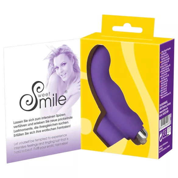 SMILE - wibrator na palec - falisty - silikonowy - fioletowy