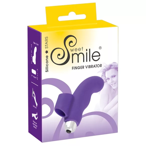 SMILE - wibrator na palec - falisty - silikonowy - fioletowy