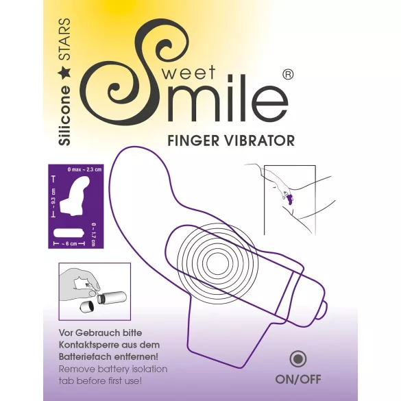 SMILE - wibrator na palec - falisty - silikonowy - fioletowy