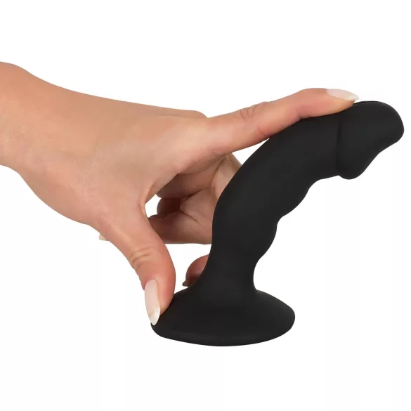 Black Velvets - wibrator analny z penisem - ładowany akumulatorowo - czarny