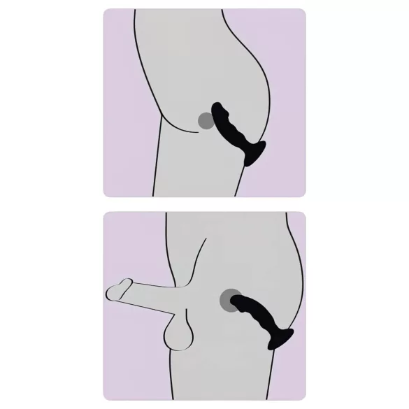 Black Velvets - wibrator analny z penisem - ładowany akumulatorowo - czarny