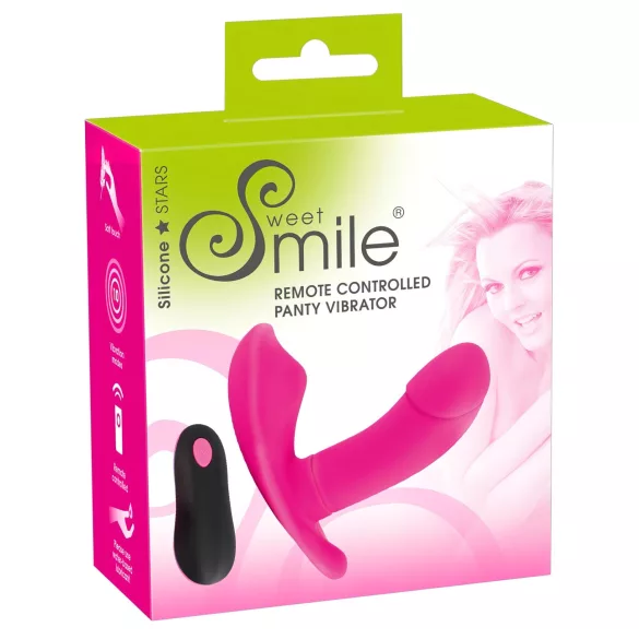 SMILE Panty - noszony w majtkach, akumulatorowy wibrator radiowy (różowy)