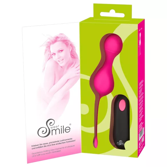 SMILE Love Balls - noszone wibrujące jajeczko na akumulator, sterowane radiowo (różowe)