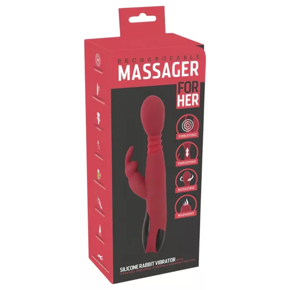 You2Toys Massager - pchający-obrotowy, rozgrzewający wibrator na punkt G (czerwony)