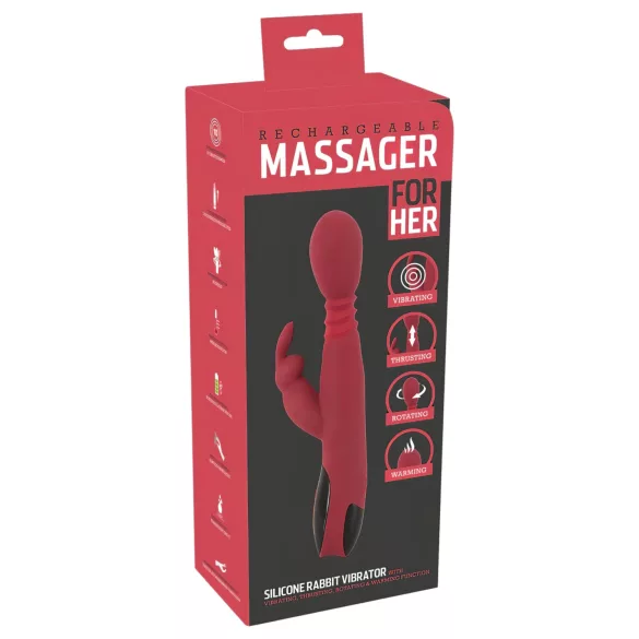 You2Toys Massager - pchający-obrotowy, rozgrzewający wibrator na punkt G (czerwony)