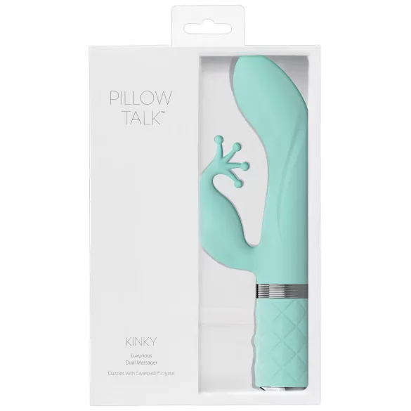 Pillow Talk Kinky - wibrator do punktu G z akumulatorem, 2‑silnikowy (turkusowy)
