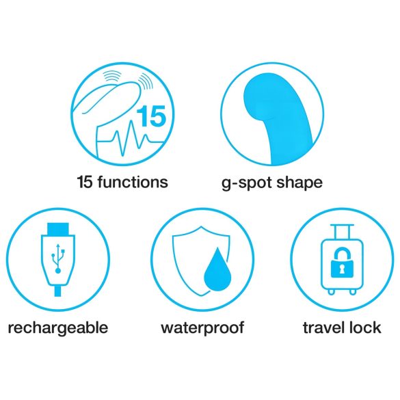 Happyrabbit - wibrator punktu G smukły - silikon czarny