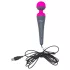 PalmPower Wand - wibrator do masażu z powerbankiem - różowo-szary