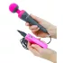 PalmPower Wand - wibrator do masażu z powerbankiem - różowo-szary