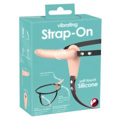   You2Toys - strap-on wibrator z paskiem - ładowany USB - naturalny