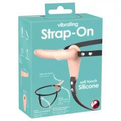   You2Toys - strap-on wibrator z paskiem - ładowany USB - naturalny