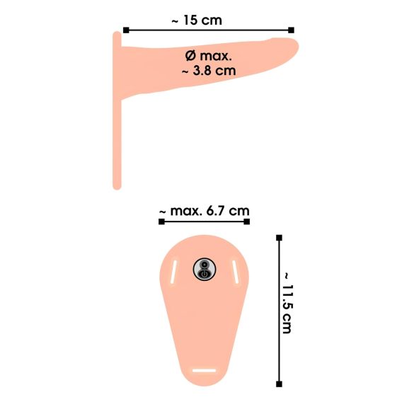 You2Toys - strap-on wibrator z paskiem - ładowany USB - naturalny