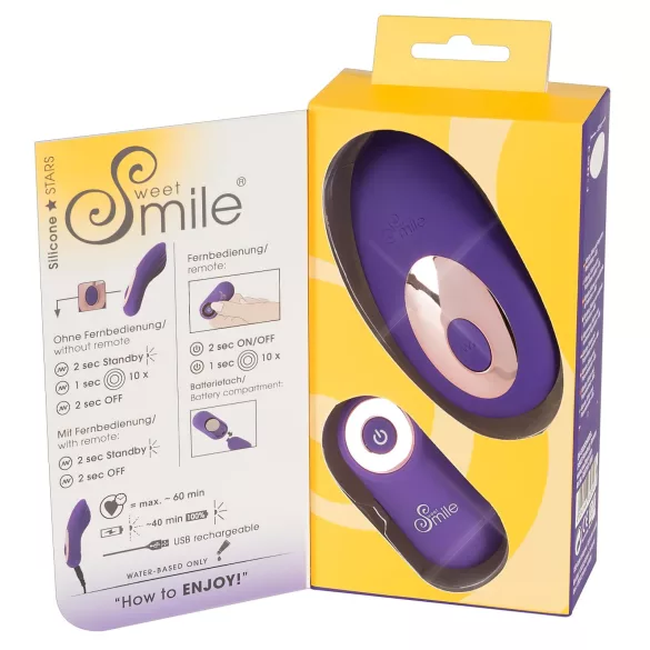 SMILE Panty - noszone majtki z akumulatorowym, radiowym wibratorem łechtaczkowym (fioletowy)