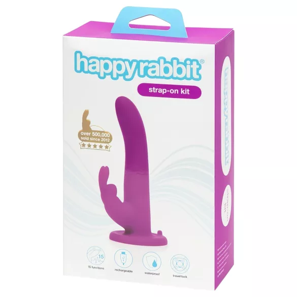 Happyrabbit - strap-on wibrator króliczek - fioletowy