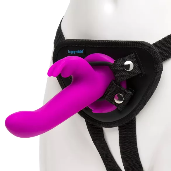 Happyrabbit - strap-on wibrator króliczek - fioletowy