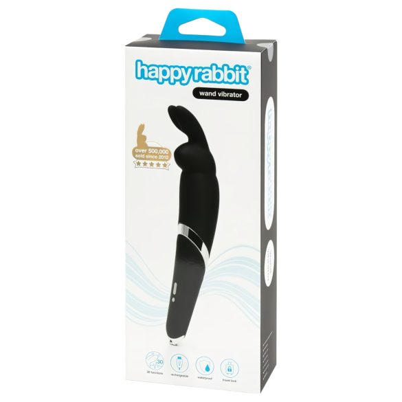 Happyrabbit Wand - akumulatorowy wibrator masujący (czarny)