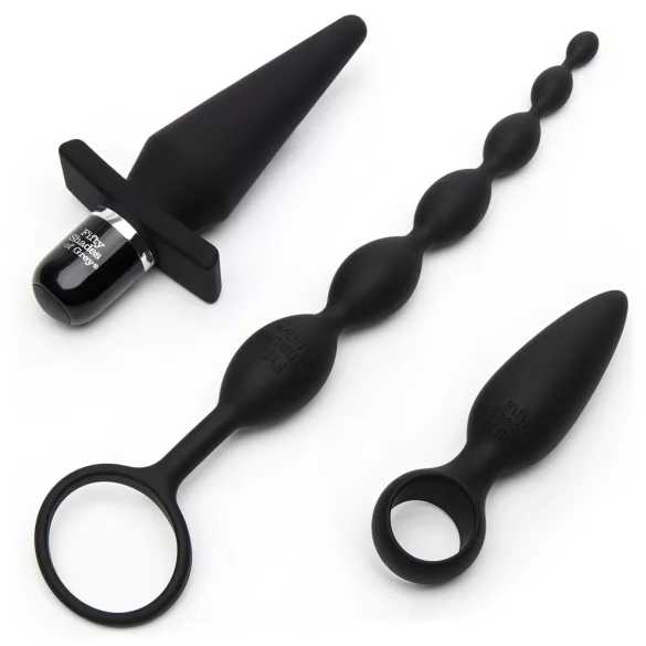 Fifty Shades of Grey - zestaw do analu 4w1 - silikonowy - czarny