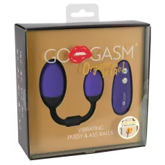   GoGasm - wibrujące jajka duo - pochwa i anus - fioletowo-czarne