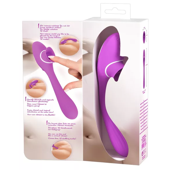 You2Toys - wibrator 2w1 z funkcją pulsacji - ładowalny silikonowy fioletowy