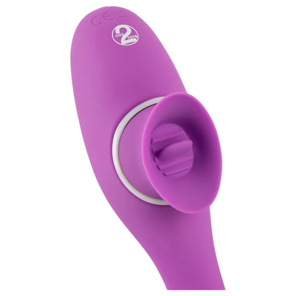 You2Toys - wibrator 2w1 z funkcją pulsacji - ładowalny silikonowy fioletowy
