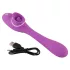 You2Toys - wibrator 2w1 z funkcją pulsacji - ładowalny silikonowy fioletowy