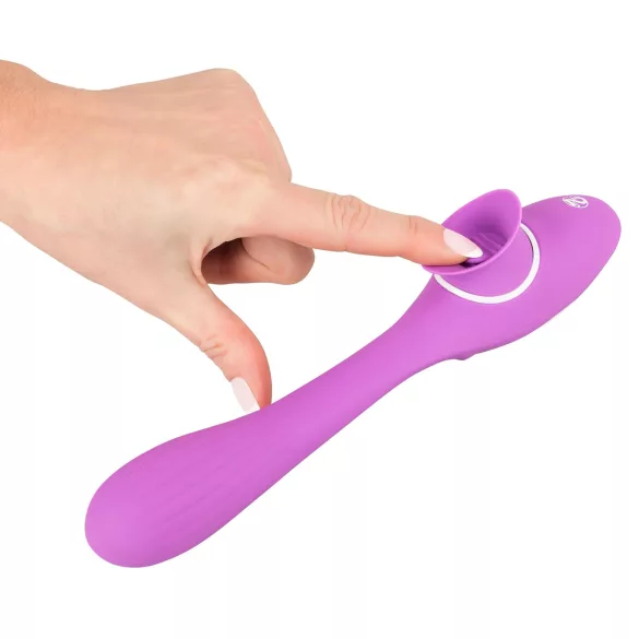 You2Toys - wibrator 2w1 z funkcją pulsacji - ładowalny silikonowy fioletowy