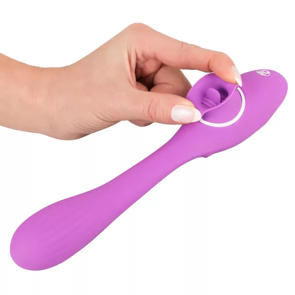 You2Toys - wibrator 2w1 z funkcją pulsacji - ładowalny silikonowy fioletowy