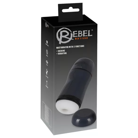 Rebel - masturbator 2w1 ssący i wibrujący - czarny